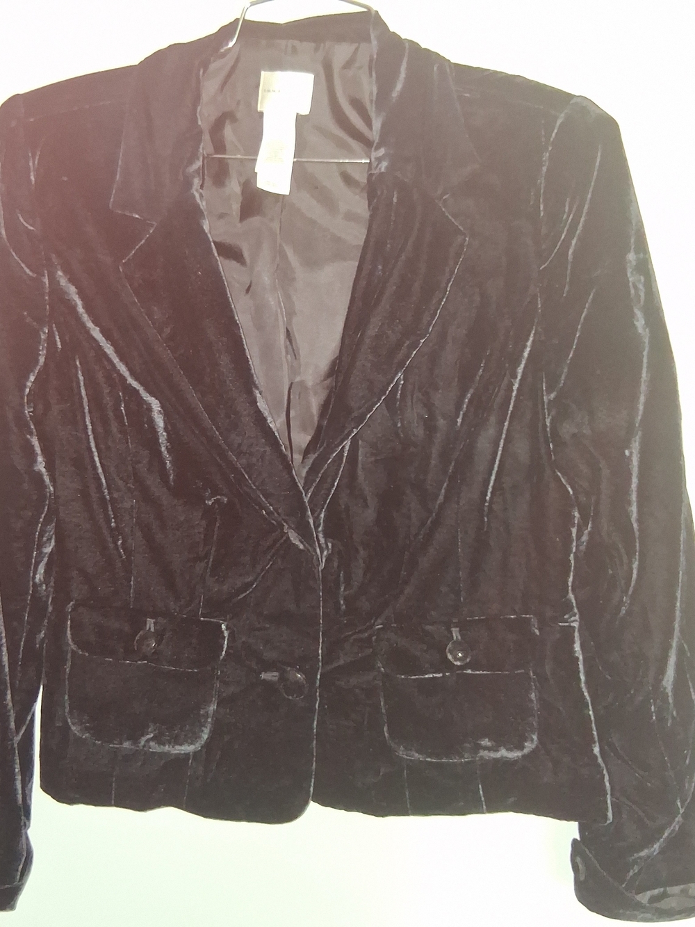 Velvet Blazer Jacket - Black